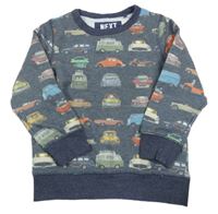 Šedomodrá mikina s auty Next