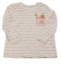 Bielo-ružové tričko s včelkami Impidimpi