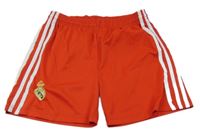 Červeno-bílé sportovní kraťasy s potiskem 