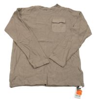 Nové -  Hnědé žebrované triko Dunnes