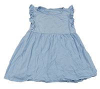 Svetlomodrá šatová tunika s volánikmi H&M