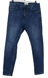 Pánské tmavomodré rifle Pull&Bear vel. 34