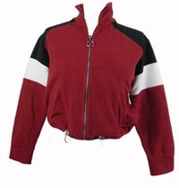 Dámská červeno-černo-bílá fleecová crop propínací mikina New Look 