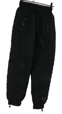 Dámske čierne šušťákové prešívané zateplené nohavice Bershka