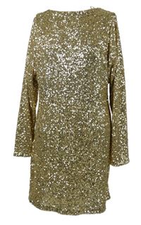 Nové - Dámské zlaté flitrové šaty F&F