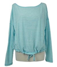 Dámské světlemodré melírované triko se stahováním Crane 