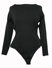 Nové - Dámské černé úpletové žebrované body se zkříženými zády Primark 