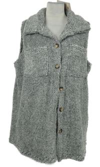 Nové - Dámská šedá chlupatá vesta Shein 