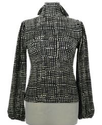 Dámská černo-bílá kostičkovaná halenka se stojáčkem MNG 