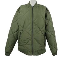 Pánská khaki šusťáková prošívaná zateplená bunda Easy