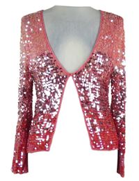 Dámsky ružovo-strieborný háčkovaný cardigán s flitrami Debenhams