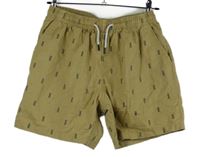 Pánske béžové plátenné kraťasy so stromky vel. 34
