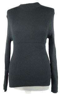 Dámsky tmavosivý rebrovaný sveter H&M