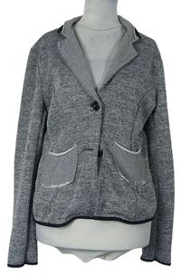 Dámský šedý melírovaný pletený kabátek