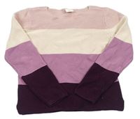 Ružovo-fialový pruhovaný sveter S. Oliver