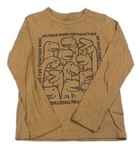 Hnedé tričko s dinosaurami H&M