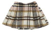 Farebná kockovaná vlnená sukňa Dunnes