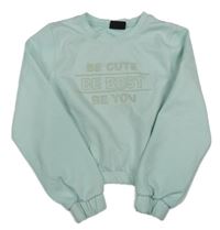 Svetlomodrá crop mikina s nápisom Ergeenomixx