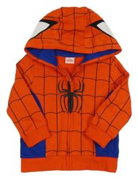 Červeno-modrá prepínaci mikina so Spidermanema a kapucňou Marvel
