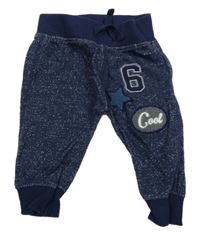 Tmavomodré melírované tepláky s číslom Nutmeg