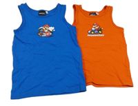 2x nátělník se Super Mario oranžový+ modrý