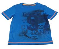 Tmavomodré športové tričko s nápismi Topolino