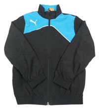 Čierno-modrá športová šušťáková bunda s logom Puma