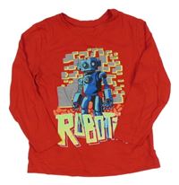 Červené tričko s robotom PRIMARK