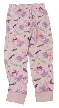 Svetloružové pyžamové nohavice s Pepinou a netopýry zn. George