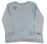 Sivá melírovaná mikina s hviezdami H&M