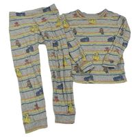 Šedo-barevné pruhované pyžamo - Sesame street GAP