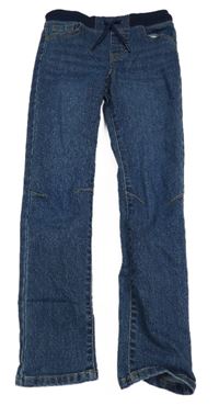 Tmavomodré skinny rifle s úpletový pasom zn. Denim Co.