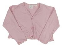 Svetloružový prepínaci crop sveter Zara