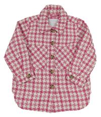 Fuchsiovo-biela vzorovaná košeľová bunda Matalan