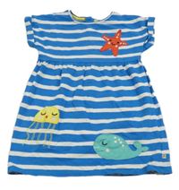 Modro-biele pruhované šaty s hvězdicí