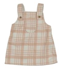 Svetloružová -biele kockované fleecové na traké šaty zn. George