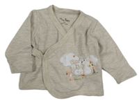 Béžové melírované triko se zvířaty 