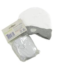 Nové - 4set - 3x bílé rukavice + 1x bílo-šedá čepice 