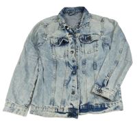 Modrá rifľová bunda