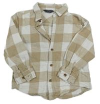 Béžovo-bílá kostkovaná košile Primark
