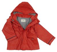 Červená nepromokavá jesenná bunda s kapucňou Jojo Maman Bébé