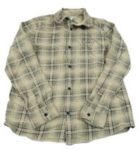 Béžovo-čierna kockovaná košeľa s nápisom River Island