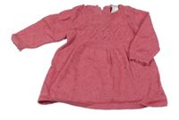 Ružové pletené šaty s perforovaným vzorom C&A