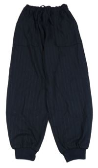 Tmavomodré pruhované teplákové cuf rifle Zara