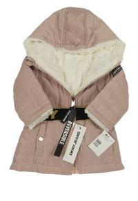 Nové  Pudrová šusťáková zateplená oboustranná parka s kapucí DKNY