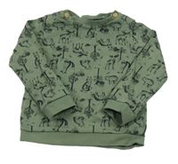 Khaki mikina s losmi Tu