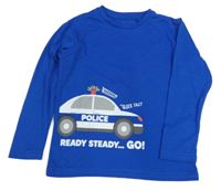Modré pyžamové triko s policejním autem