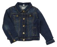 Tmavomodrá rifľová bunda s vreckami