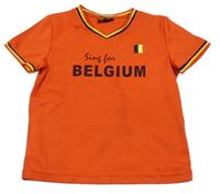 Červené športové tričko s nápisom