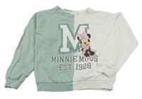 Zeleno-biela mikina s Minnie Disney